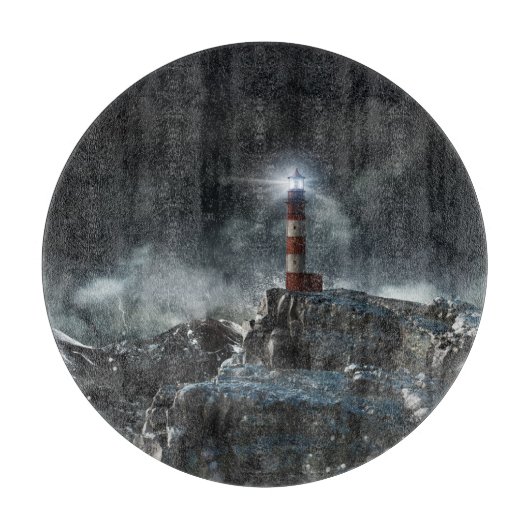 Leuchttürme | Leuchtturm im Sturm Schneidebrett (Vorderseite)