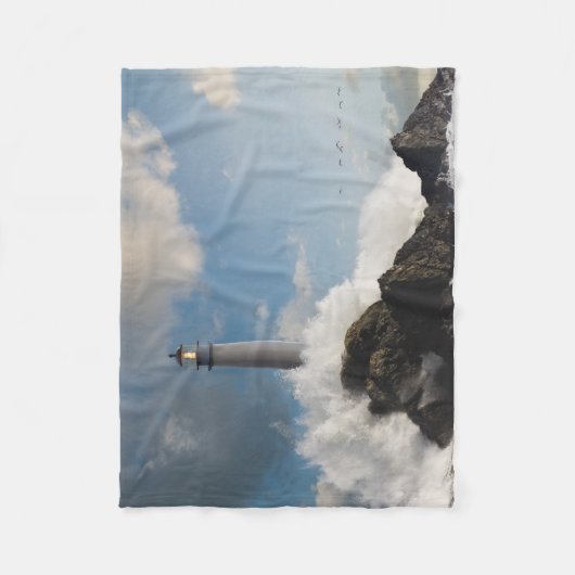 Leuchttürme | Leuchtturm mit Absturzwellen Fleecedecke (Vorderseite)