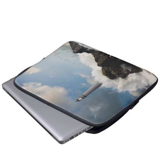 Leuchttürme | Leuchtturm mit Absturzwellen Laptopschutzhülle (Vorne Knopf)