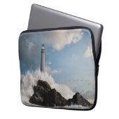 Leuchttürme | Leuchtturm mit Absturzwellen Laptopschutzhülle (Vorderseite Links)