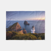 Leuchttürme | Lighthouse Cape Brett Neuseeland Fleecedecke (Vorderseite (Horizontal))