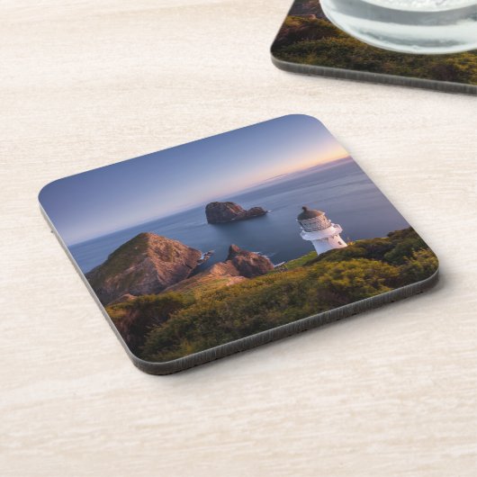 Leuchttürme | Lighthouse Cape Brett Neuseeland Getränkeuntersetzer (Linke Seite)