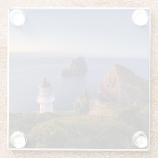 Leuchttürme | Lighthouse Cape Brett Neuseeland Glasuntersetzer (Rückseite)