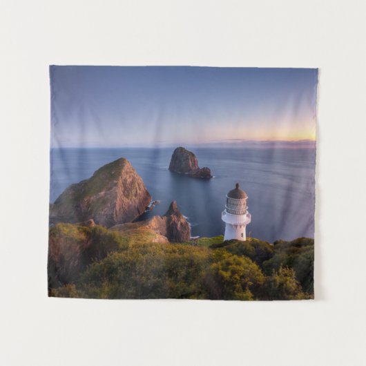 Leuchttürme | Lighthouse Cape Brett Neuseeland Wandteppich (Vorderseite (Horizontal))