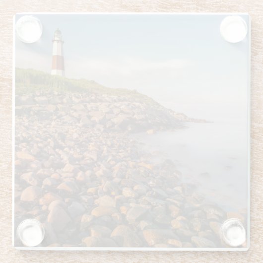Leuchttürme | Montauk Point Long Island Glasuntersetzer (Rückseite)