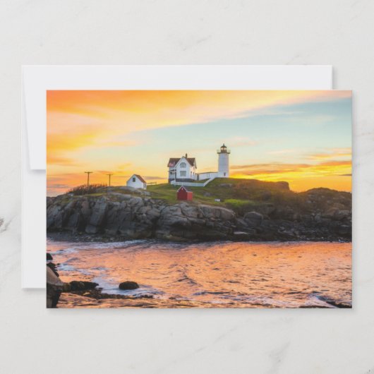 Leuchttürme | Nubble Lighthouse Maine Dankeskarte (Vorderseite)