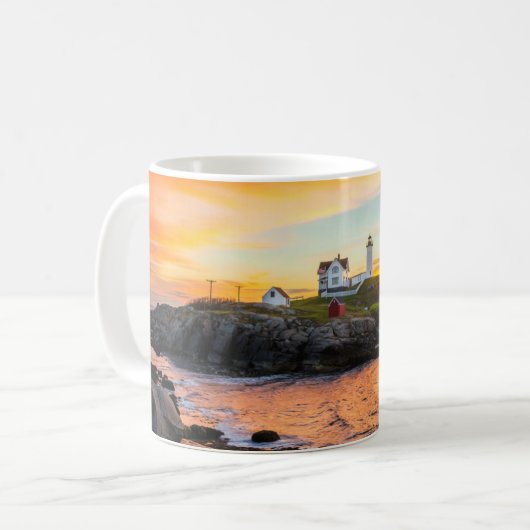 Leuchttürme | Nubble Lighthouse Maine Kaffeetasse (Vorderseite Links)