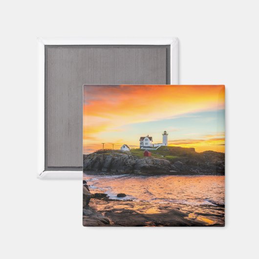 Leuchttürme | Nubble Lighthouse Maine Magnet (Vorderseite/Rückseite)