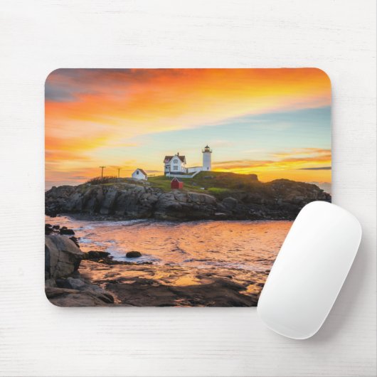 Leuchttürme | Nubble Lighthouse Maine Mousepad (Mit Mouse)