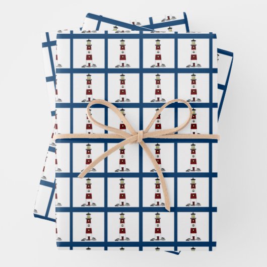 Leuchttürme Papierblätter Geschenkpapier Set (Beispiel)