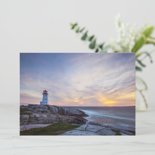 Leuchttürme | Peggy's Cove Lighthouse Nova Scotia Dankeskarte (Stehend Vorderseite)