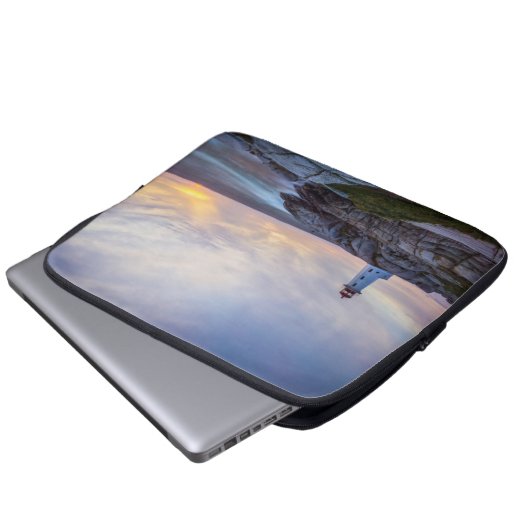 Leuchttürme | Peggy's Cove Lighthouse Nova Scotia Laptopschutzhülle (Vorne Knopf)