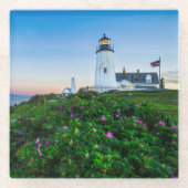 Leuchttürme | Point Lighthouse Bristol Maine Glasuntersetzer (Vorderseite)