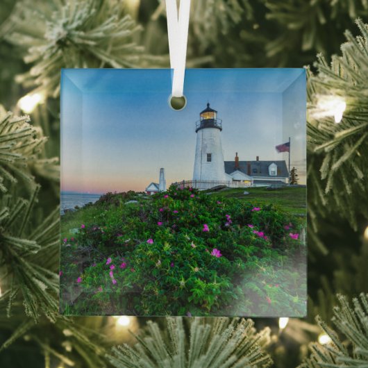 Leuchttürme | Point Lighthouse Bristol Maine Ornament Aus Glas (Insitu)
