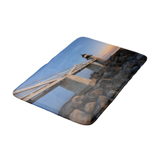 Leuchttürme | Port Clyde Maine Lighthouse Badematte (Schrägansicht)