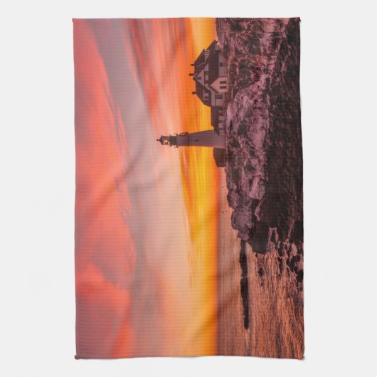 Leuchttürme | Portland Head Cape Elizabeth Maine Geschirrtuch (Vertikal)