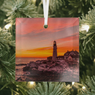 Leuchttürme   Portland Head Cape Elizabeth Maine Ornament Aus Glas