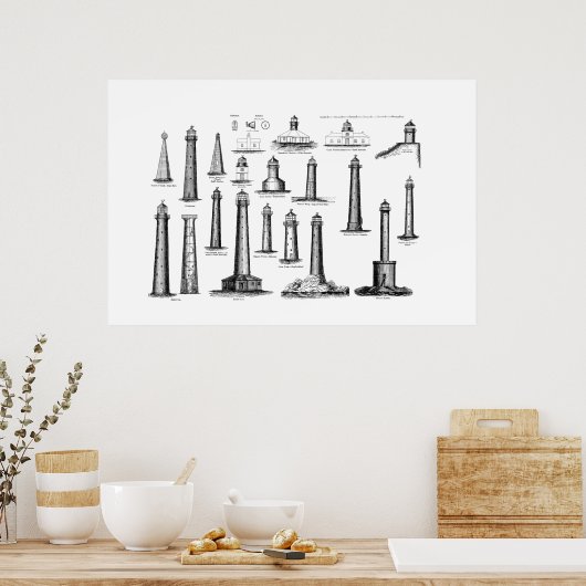 Leuchttürme Poster (Küche)