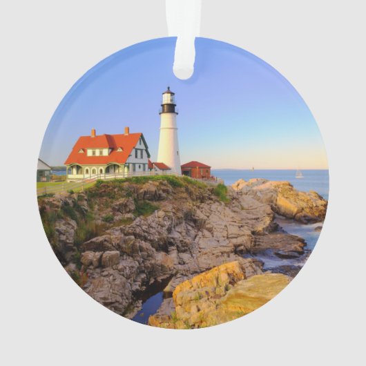 Leuchttürme | Rockport Lighthouse Maine Ornament (Rückseite)