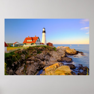 Leuchttürme   Rockport Lighthouse Maine Poster
