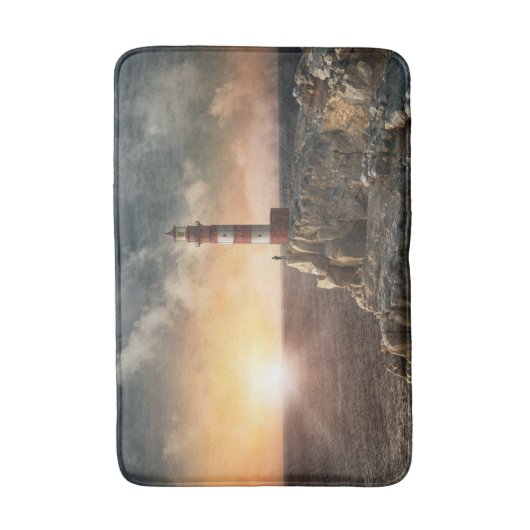 Leuchttürme | Rotweiße Leuchttürme Badematte (Vorderseite Vertikal)