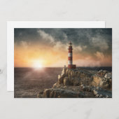 Leuchttürme | Rotweiße Leuchttürme Dankeskarte (Vorne/Hinten)