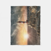 Leuchttürme | Rotweiße Leuchttürme Fleecedecke (Vorderseite)