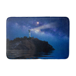 Leuchttürme   Starry Night Lighthouse Badematte
