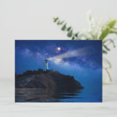 Leuchttürme | Starry Night Lighthouse Dankeskarte (Stehend Vorderseite)