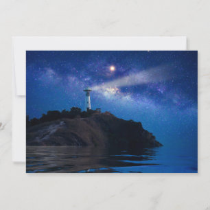 Leuchttürme Starry Night Lighthouse Dankeskarte