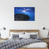 Leuchttürme | Starry Night Lighthouse Leinwanddruck (Insitu (Schlafzimmer))