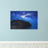 Leuchttürme | Starry Night Lighthouse Leinwanddruck (Insitu (Holzboden))