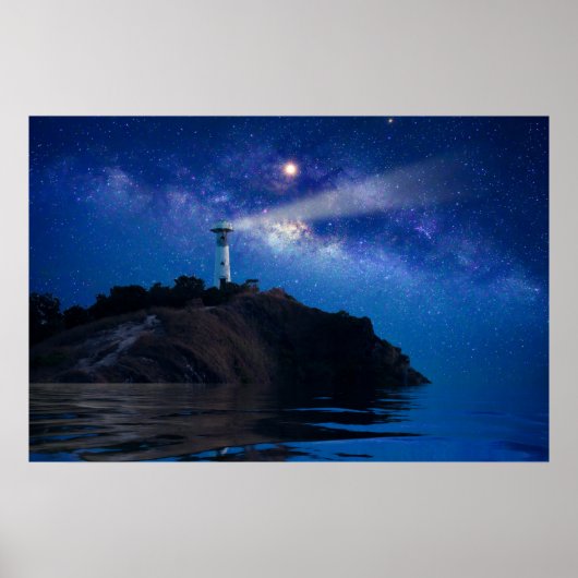 Leuchttürme | Starry Night Lighthouse Poster (Vorne)