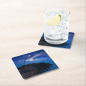 Leuchttürme | Starry Night Lighthouse Rechteckiger Pappuntersetzer (Vor Ort)