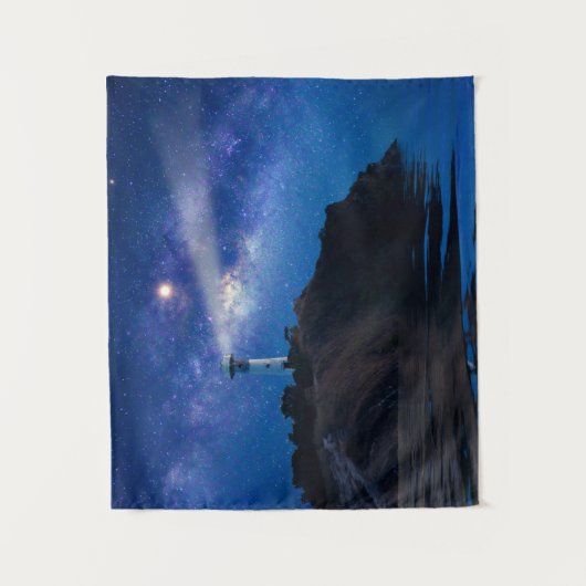 Leuchttürme | Starry Night Lighthouse Wandteppich (Vorderseite)
