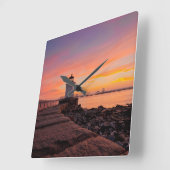 Leuchttürme | Südportland, Maine Quadratische Wanduhr (Winkel)