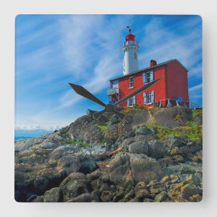 Leuchttürme   Victoria Harbour Vancouver Island Quadratische Wanduhr
