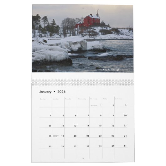 Leuchttürme von Great Lakes Kalender (Jan 2026)