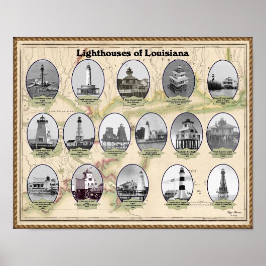 Leuchttürme von Louisiana Poster (Vorne)
