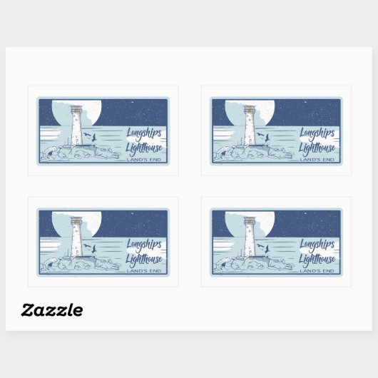 Leuchtturmflächen für Langschiffen Rechteckiger Aufkleber (Blatt)