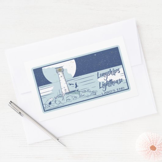 Leuchtturmflächen für Langschiffen Rechteckiger Aufkleber (Umschlag)