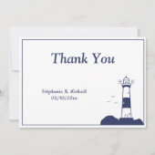 Leuchtturmhochzeit Dankeschön-Karte Einladung (Vorderseite)