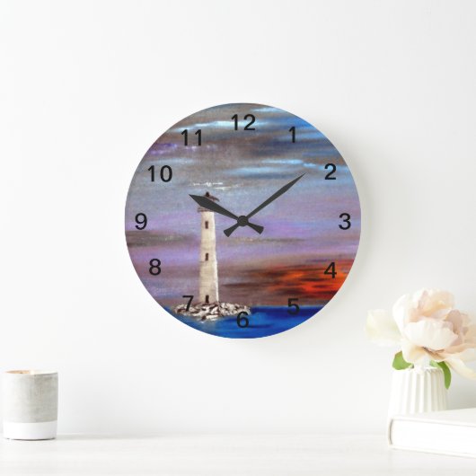 Leuchtturminsel Große Wanduhr (Zuhause)