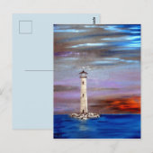 Leuchtturminsel Postkarte (Vorne/Hinten)