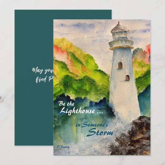 Leuchtturmkarte Dankeskarte (Vorne/Hinten)