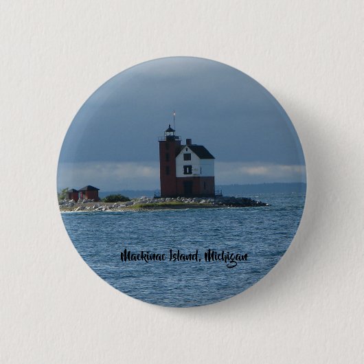 Leuchtturmknopf Mackinac Insel, Michigan Button (Vorderseite)