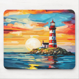 Leuchtturmkonzept Abstrakte Landschaft Mousepad