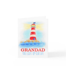 Leuchtturmkunst und Slogan Geburtstagskarte