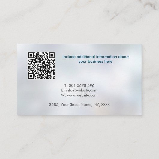 Leuchtturmlogo - blaue Perlen Visitenkarte (Rückseite)