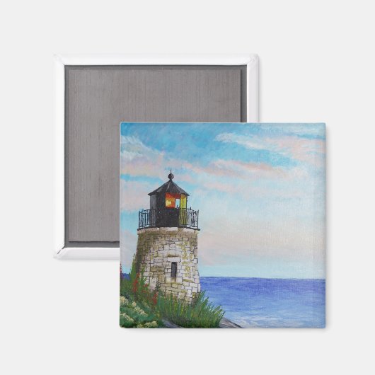 Leuchtturmmagnet auf Rhode Island Magnet (Vorderseite/Rückseite)